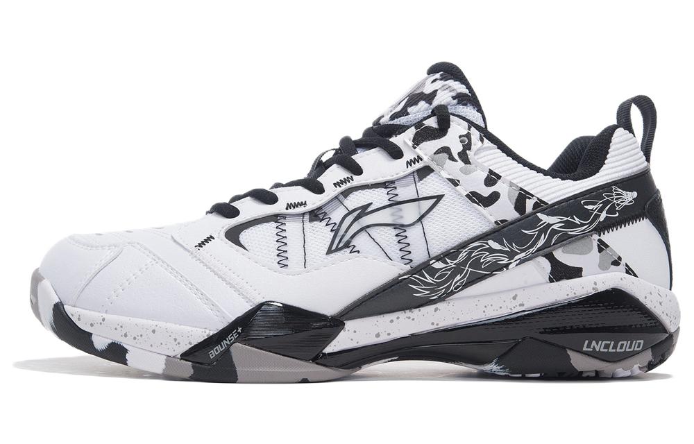 Li Ning Men's White/Black Professional Cushioning Abrasion Resistant Support Rebound Low Top Badminton Shoes Unisex Ayar015-1 Cm