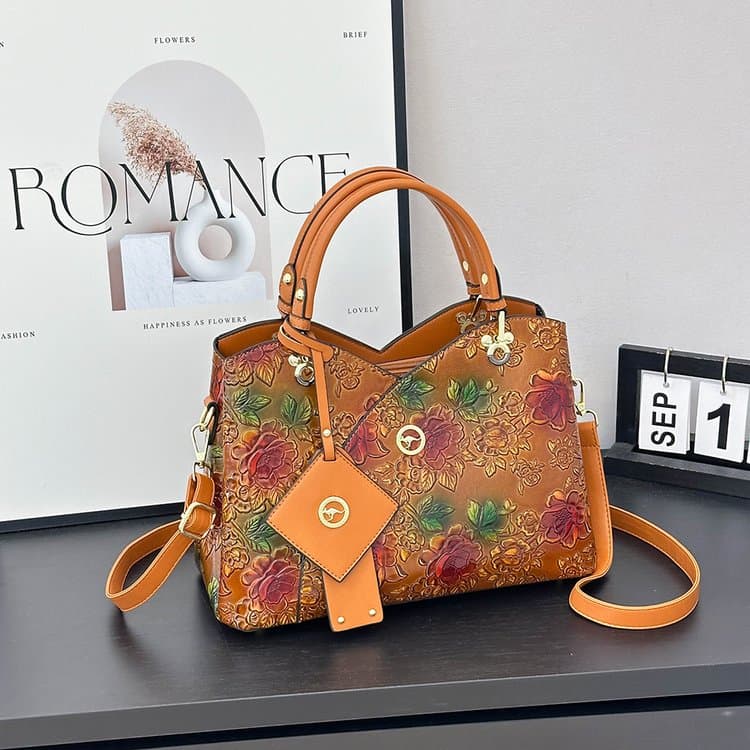 Women's hand-painted tote bag shoulder crossbody bag