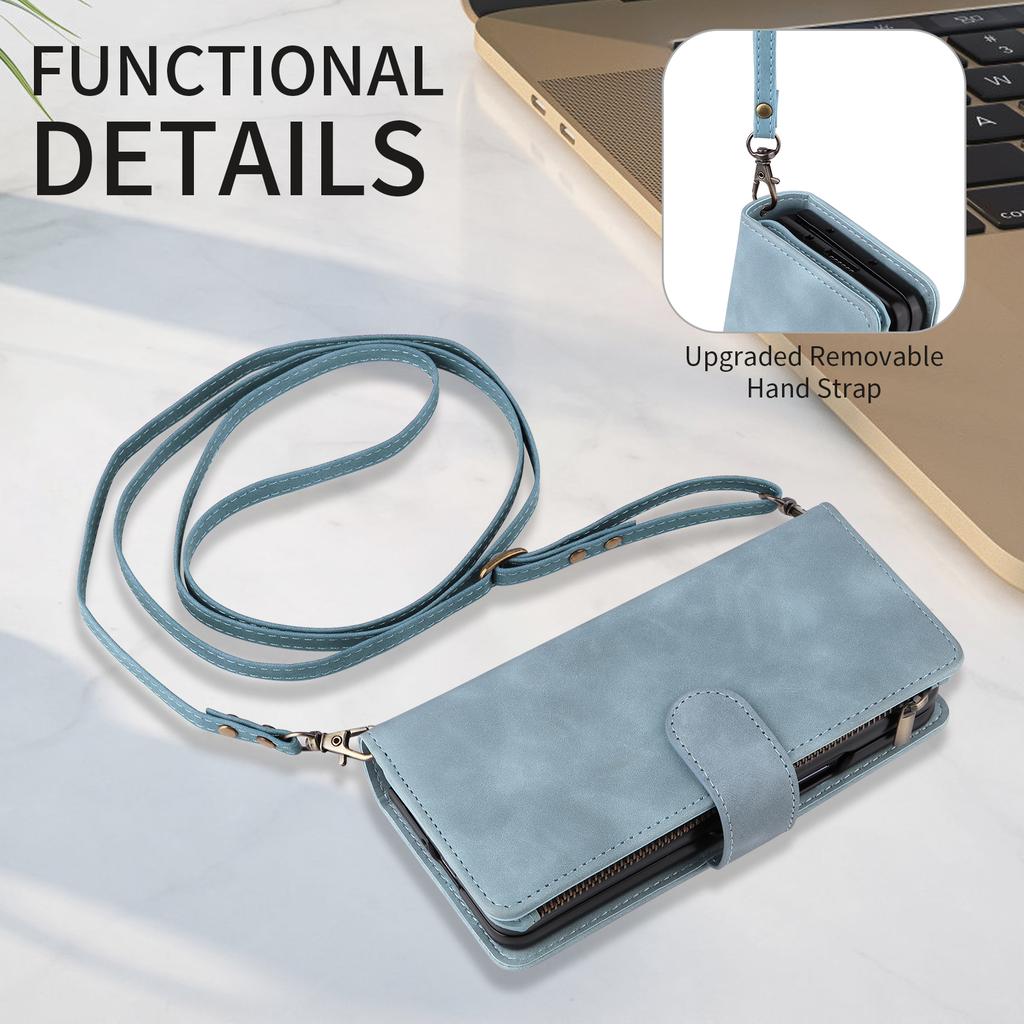 Premium Leather Business Phone Case For Samsung Galaxy Z Fold 7 Zipper Wallet Card Slots Magnetic Flip Cover For Z Fold 6 5 4 3