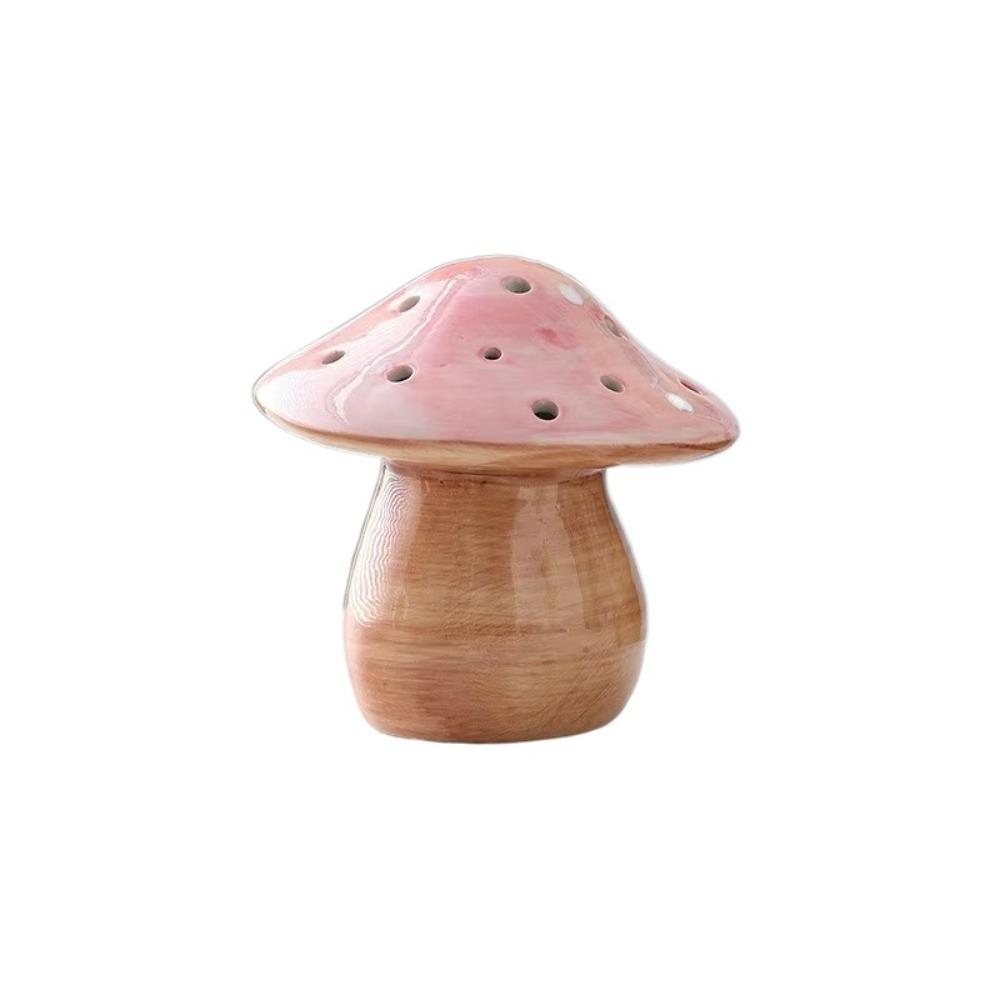 Eye-Friendly Ceramic Mushroom Night Light Energy Efficient Soft Glow Cute Mushroom Lamp Ornament Flat Bottom