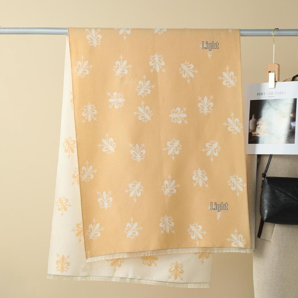 Double-Sided Women's Winter Ink Painting Snood: Imitation Cashmere Scarf for Air-Conditioned Rooms.