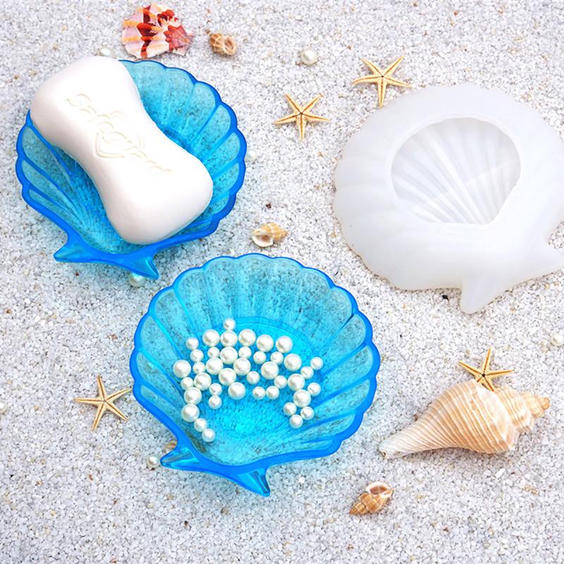 Concrete Silicone Mold Shell Shape Creative Design Jewelry Tray Mold Clay Mould