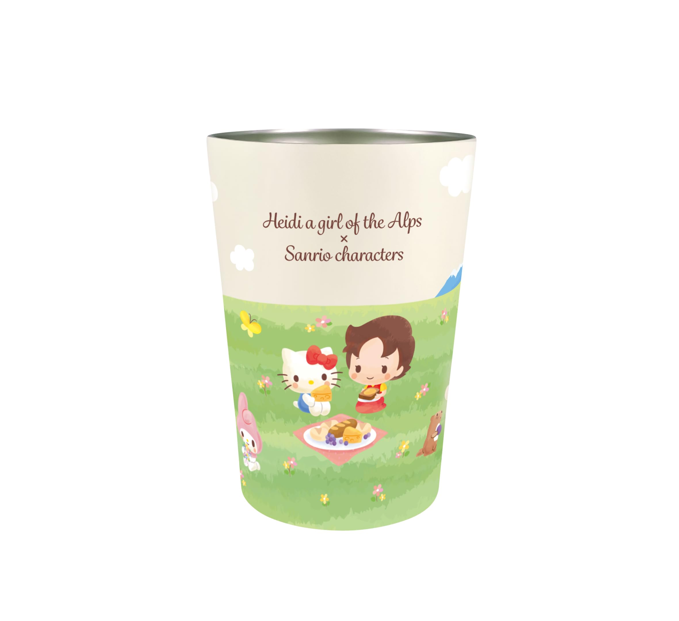 

Sanrio Characters x Heidi, Girl of the Alps 2-Way Vacuum-Sealed Tumbler [Picture Book Design] with Hello Kitty, My Melody, Pudding, and Cinnamoroll