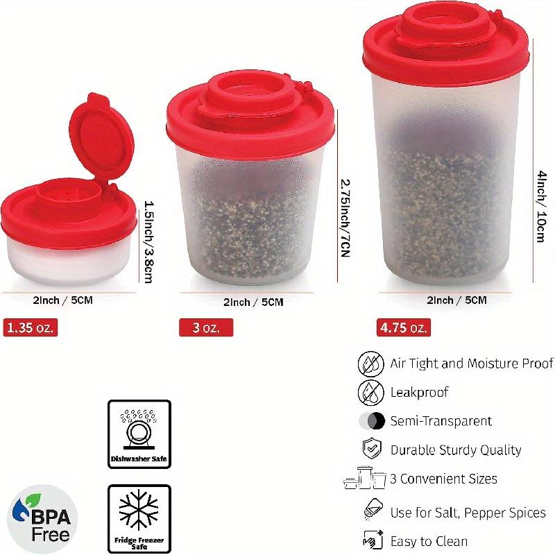 Outdoor Spice Jar with Moisture-proof and Transparent Red Cover for Camping and Picnic