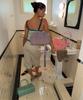 Christine Project [Free Sunglasses Bag Charm] Stud Jelly Shoulder Bag (Taro Milk Tea)