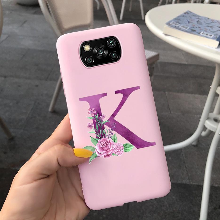For Xiaomi Poco X3 NFC Case Soft Silicone TPU Cute Letter Back Cover For Xiaomi Poco X3 Pro Bumper PoxoX3 NFC Phone Cases 6.67''