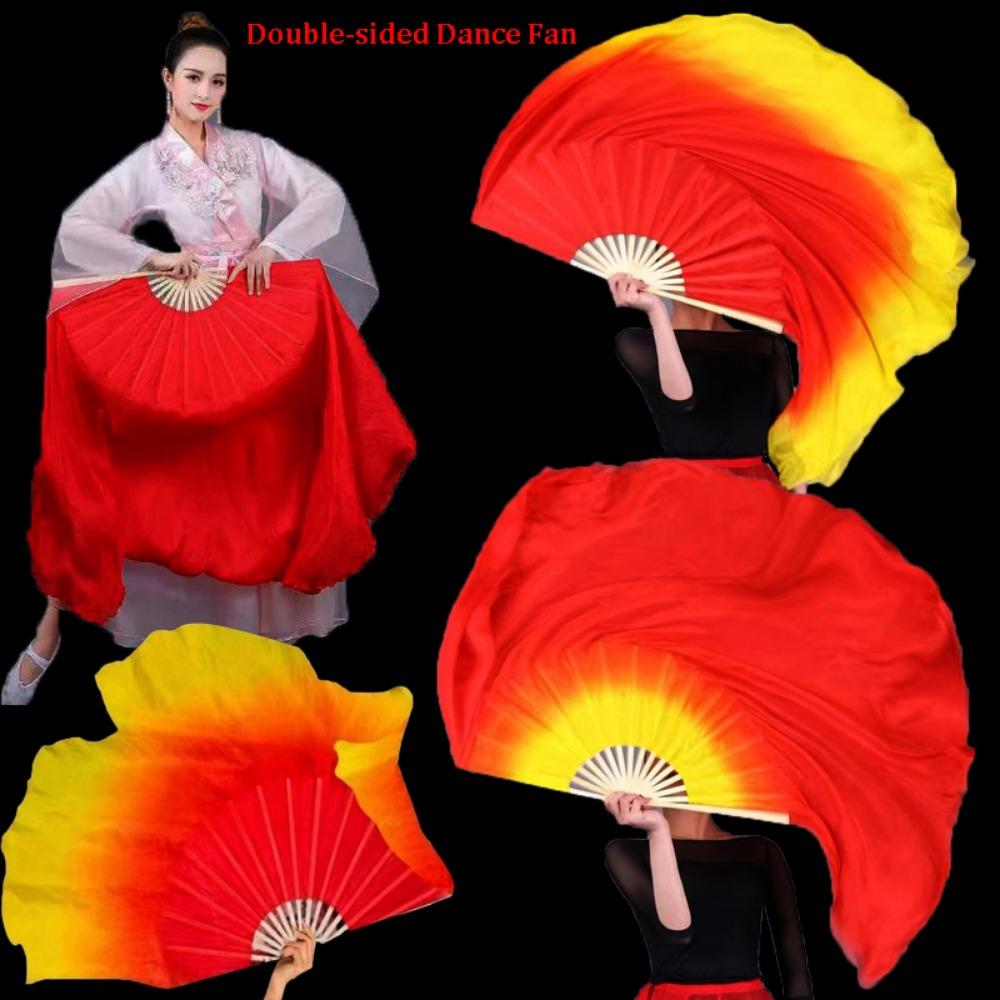 Colorful Kids Children Bamboo Fans Hand Dye Adults Fan  Veil Pairs Yangko Dance Tools