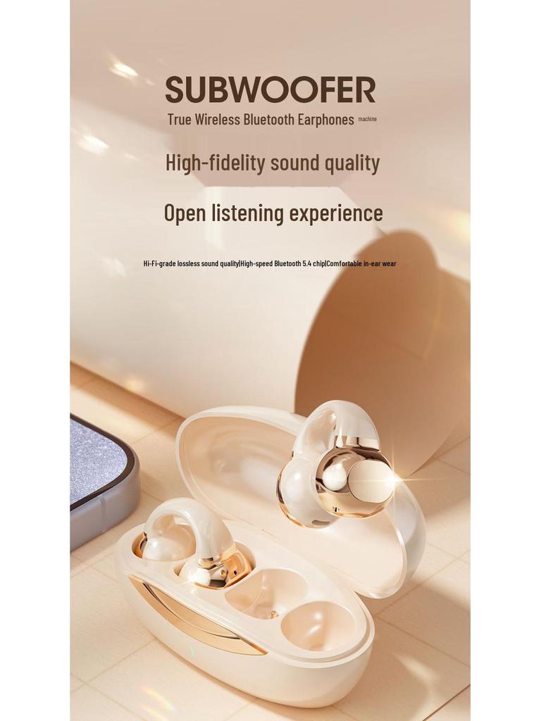 J07 Wireless Conductive Ear Clip Sports Earphones with Noise Cancelling