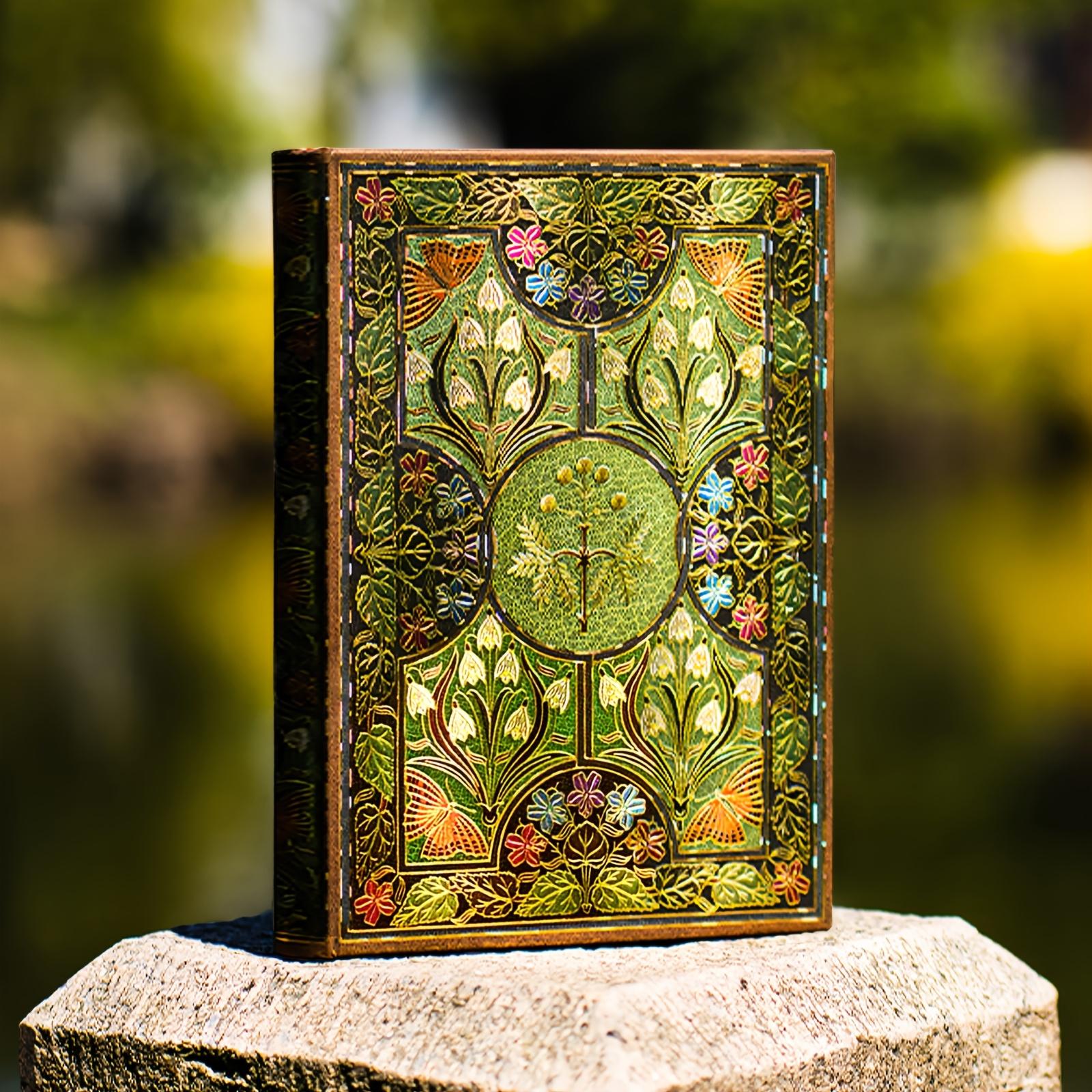 

Vintage Hardcover Notebook 256 Pages Diary with Golden-Plated Laser Foil Stamping Colored Pages Ideal Gift for Back To School
