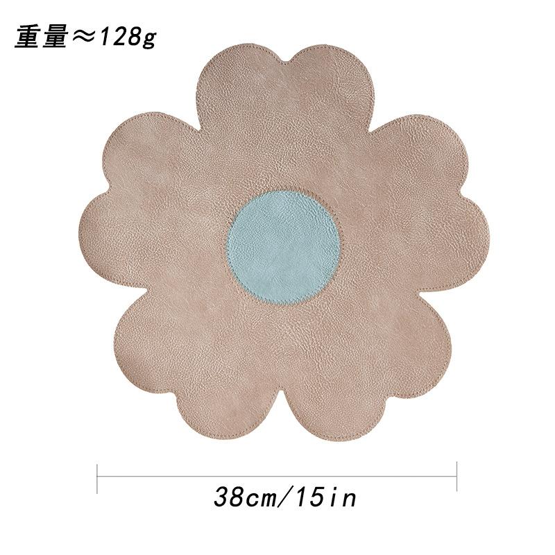 ins spring and summer explosion flower leather placemat thermal insulation waterproof oil-proof thermal insulation mat dining table mat petal coaster