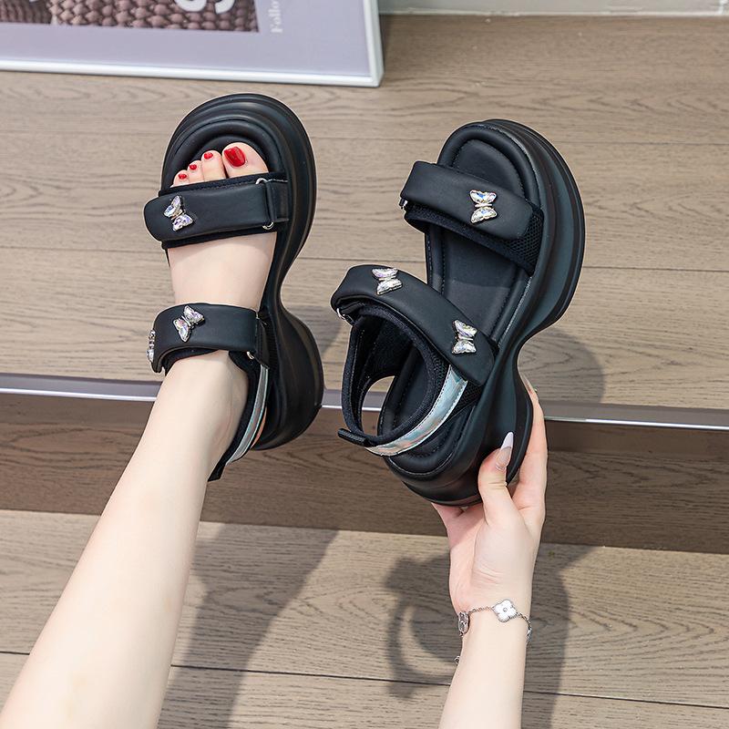 

Women s sandals Velcro outerwear casual sports small thick-soled women s sandals 40