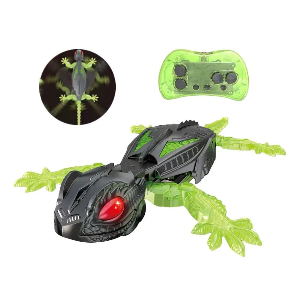 Rechargeable Wall Climbing Rc Lizard Toy Remote Control With Led Eyes Climber Gecko Robot Toy Realistic