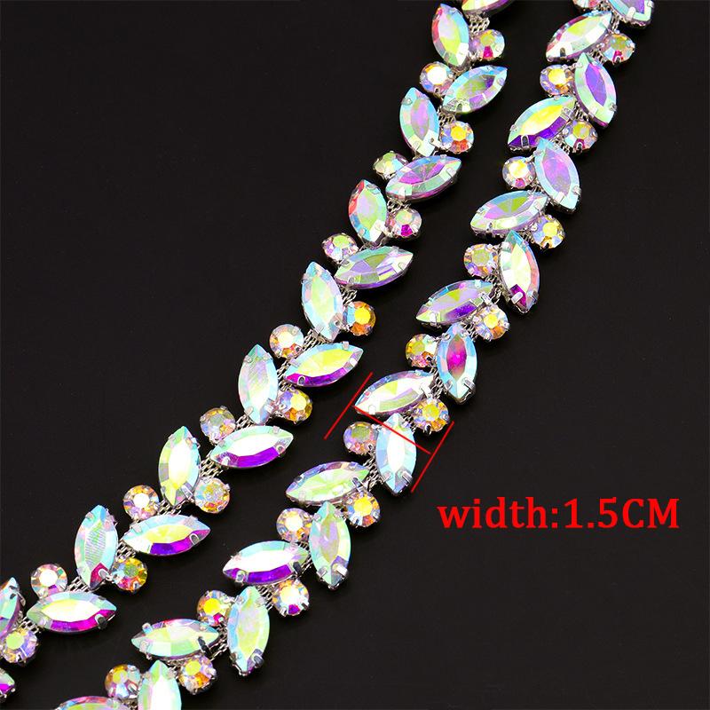 10Yards Rhinestone Chain Trim Crystal Diamond Clothing Bag Hat Accessories DIY Craft Wedding Gift Decoration Rhinestone Ribbon