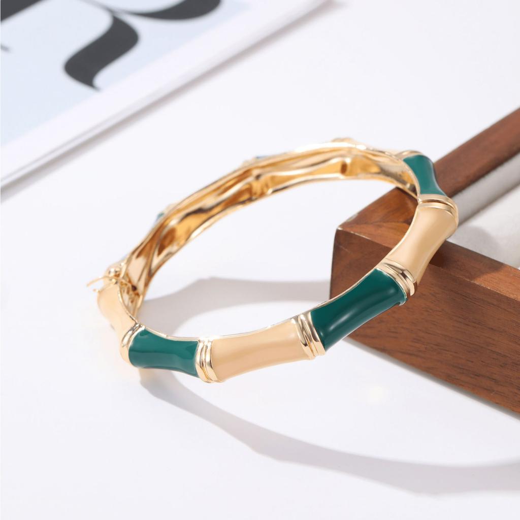 DIEZI 12 Multi Colors Bohemian Square Enamel Cuff Bangles Hip Hop Geometric Gold Color Metal Wide Bracelet For Women Men Jewelry