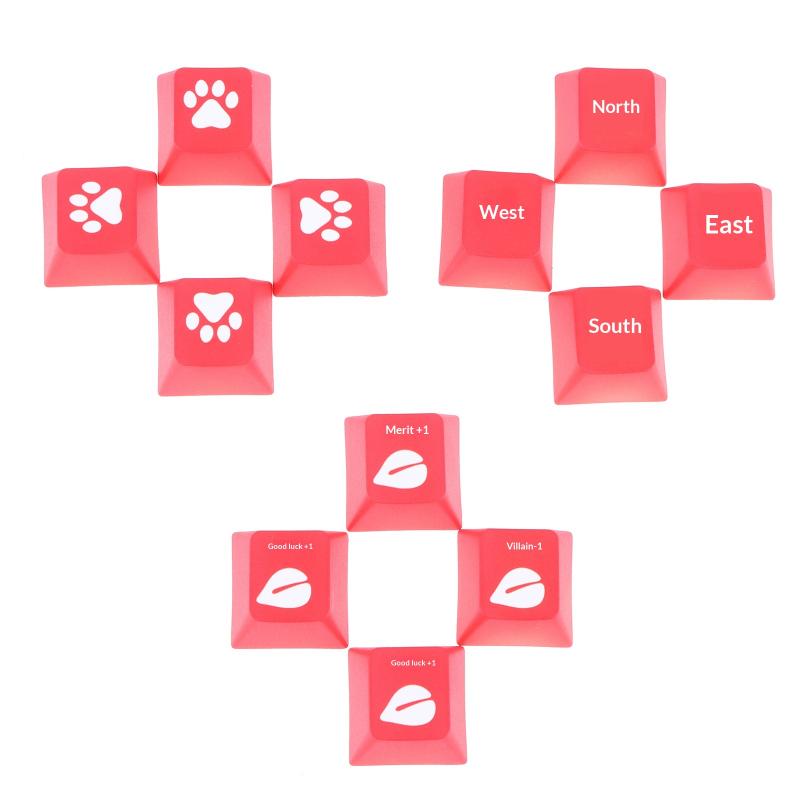 Keycaps Translucent Direction Keys Mechanical Keyboard Accessories Abs Chinese Culture East South West North Red