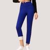 Plus Size Lamb Wool Pocket Leggings - Velvet Lined, Slim-Fit, Mid-Waist Warm Cuffed Pants