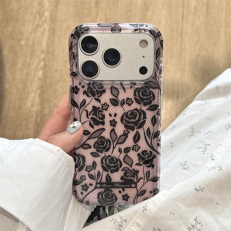 

Aesthetic Translucent Pink Rose Case for iPhone 17/16 Pro Max/15/14 iPhone 16 Pro Max