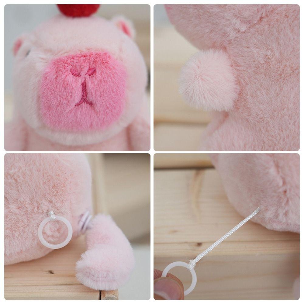 Cute Wagging Tail Capybara Doll Plush Cartoon Capybara Doll Fluffty Animal Doll  Birthday Gift