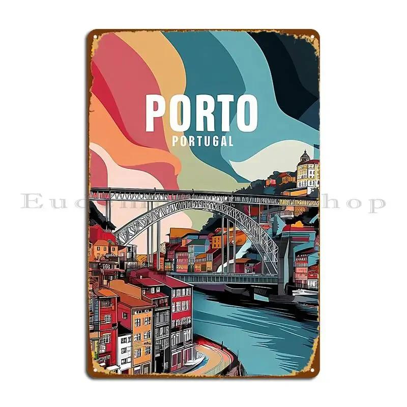 Porto Portugal Metal Plaque Painting Printed Club Bar Cinema Club Tin Sign Poster 20x30cm（7.8x11.8inch）