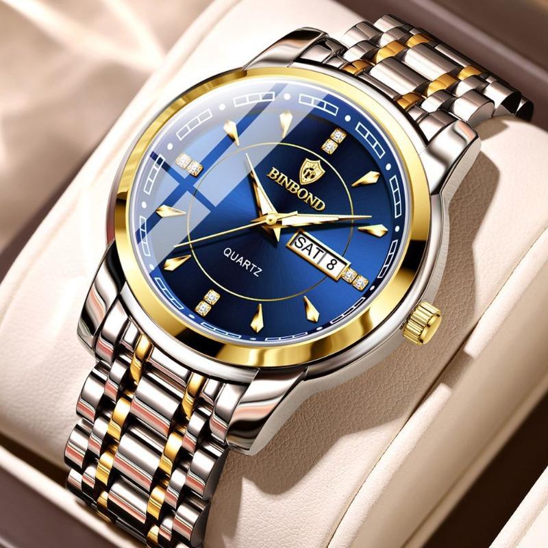 New waterproof business style men's watch luminous calendar men's sports high-end domineering stainless steel watch