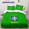 Brazil national football team  Pattern Bedding Quilt Set  Home Decoration  Gift (1 * duvet cover + 2 * pillowcase  without core)