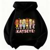 Kinder KATSEYE Cartoonfigur Kapuzenpullover Mädchen Langarm Kapuzenpullover Gruppe Grafik Pullover Kinder Freizeit Streetwear Oberteile