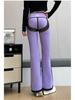 Women's Velvet Micro Flare Pants: High Waist, Tummy Control, Hip-Lifting, Warm, Slimming Yoga Wear for Winter