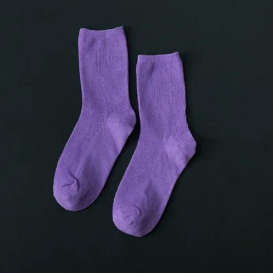 Harajuku Mode Damen Baumwollsocken Locker Gestapelt Leuchtend Neon Rosa Grün Bunt Lang Einfarbig Weich Fluoreszierend Socken