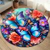 Beautiful Butterfly Round Area Rug,Carpet Rug for Living Room Bedroom Sofa Playroom Decor,Non-slip Floor Mat