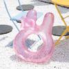 Cute Rabbit Ear Pool Float, Pink Glitter Swim Ring for Toddlers and Kids
