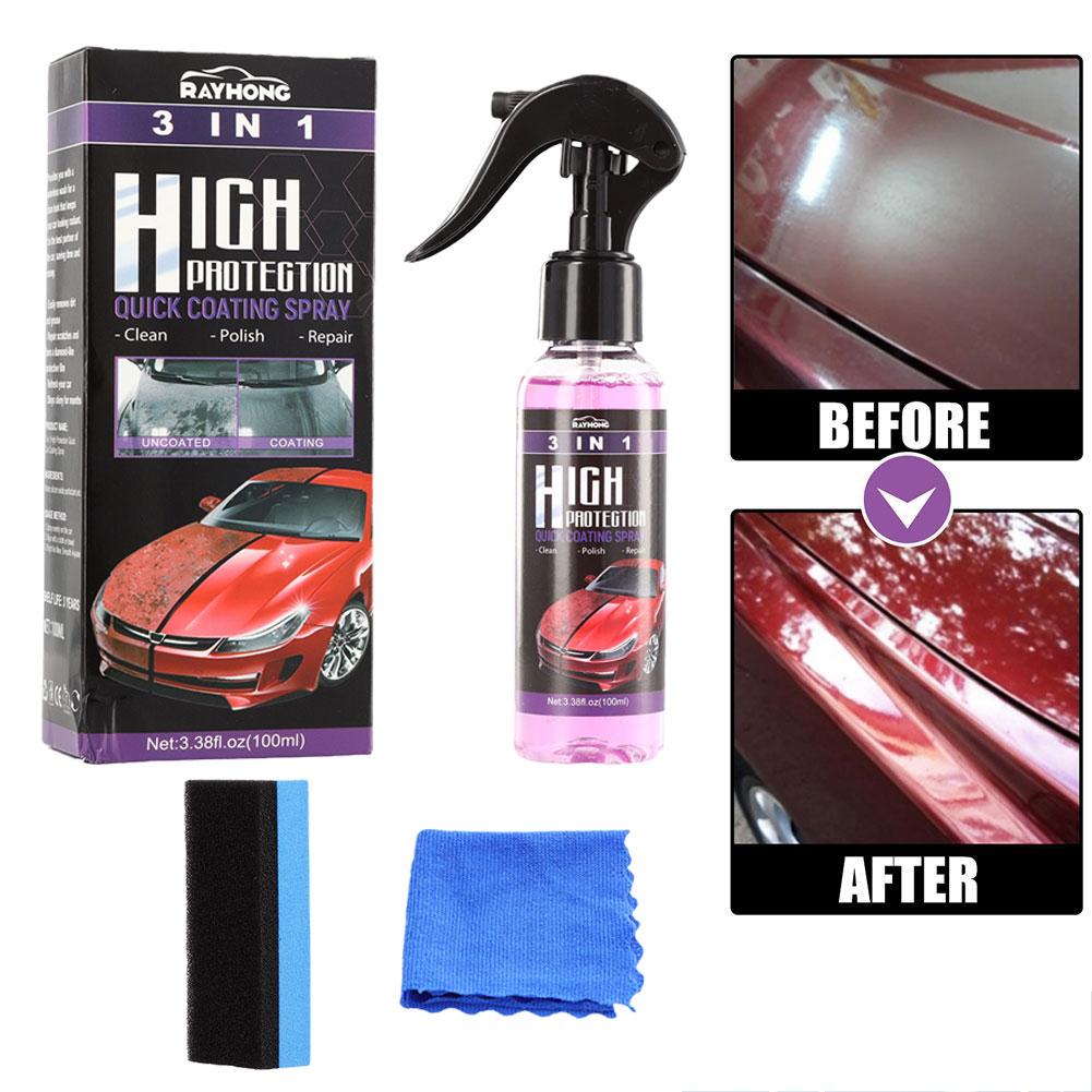 1-5PCS 3 In 1 Car Ceramic Coating Spray Auto Nano Ceramic Coating Polishing Spraying Wax Car Paint Scratch Repair Remover 100ml