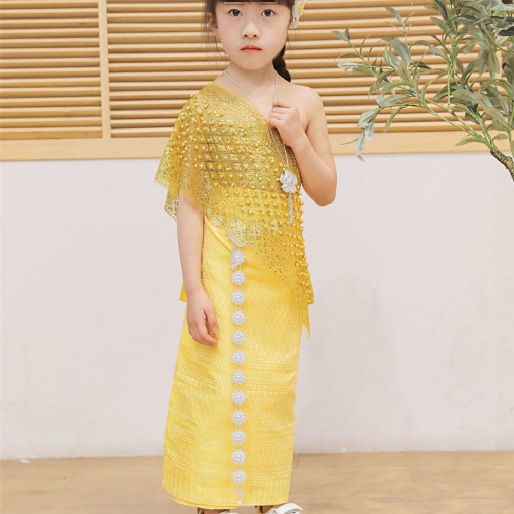 Thailand Style Dai Festival Costume Long Skirt Thailand Suit Top Skirt  Splashing Garment