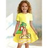 Little Girls 3 Styles Kawaii Capybara Idol Cartoon Print Round Neck Short Sleeve A-Line Kids Summer Daily Flared Swing Dress