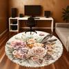 1PC Floral Feathers Office Round Area Rug, Under Office Chairs Bedroom Living Room Home Decor, Carpet for Office -1110110