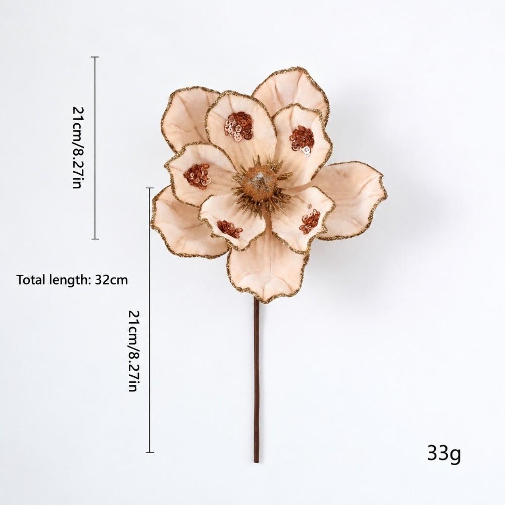 Sequins Christmas Glitter Flower 21CM Simulation Flowers New Sequins Flower Home Decoration