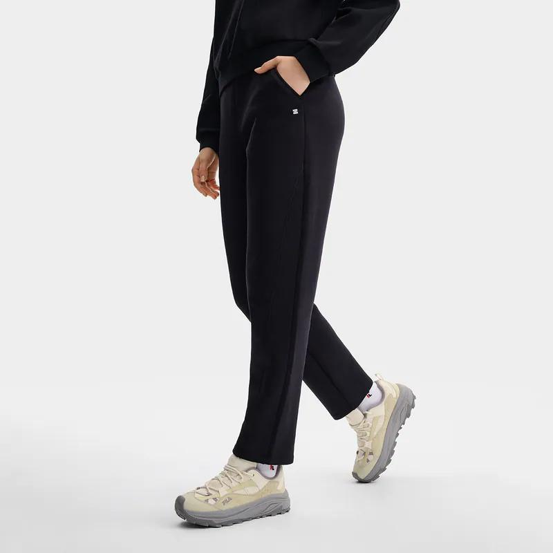 FILA White Simple Classic Soft Comfortable Knitted Straight Leg Casual Pants Women bottoms F11W543608FBK