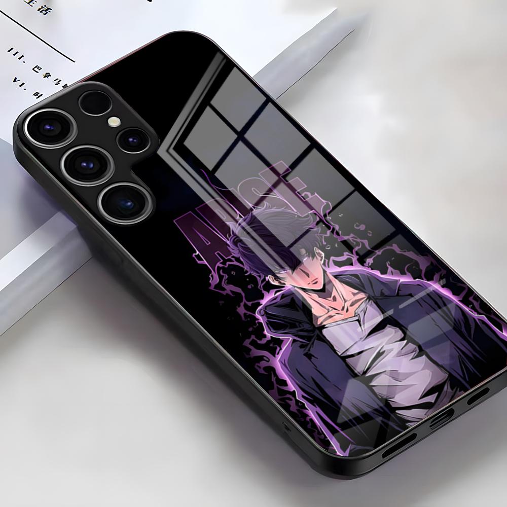 Anime S-Solos L-Levelings Hülle Für Samsung S25 Edge Ultra S23 S22 S21 S20 Ultra Plus S24 Fe A54 A53 A25 Glas Hülle