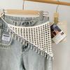 Handwoven Fringe Waistband Hollow-Out Trim Butt Curtain Jeans New Waist Hip Wrap  Fashion Accessory