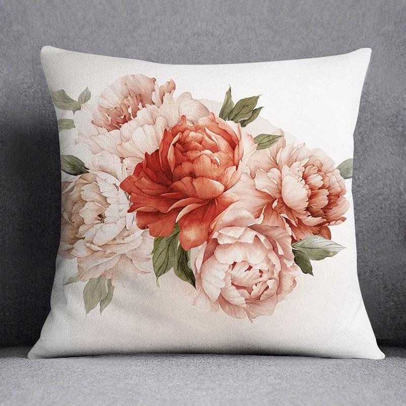 Fashion Classic Square Decorative Pillowcase Rose Pattern Living Room Sofa Cushion Pillow Home Decor