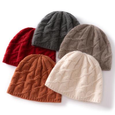 A New Cashmere Knitted Hat for Both Men and Women In Autumn and Winter Featuring A Big Twist Is Fashionable Warm Ear Protecting and Cold Proof