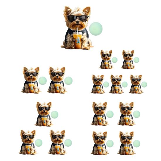 Auto Lufterfrischer Clips Niedlicher Milchtee Welpe Acryl Auto Lüftungsschlitz Clip mit Austauschbaren Duftkissen 2D Armaturenbrett Deko Einfach Aufsteckbar Geschenk für Hundeliebhaber