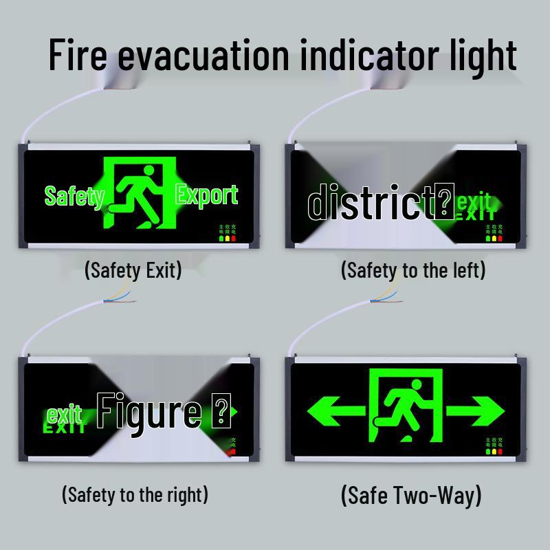 LED Emergency Exit Sign with Charging Indicator