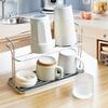 with Drain Tray Bottle Drying Rack Slanted Design Cup Organizer Cup Storage Rack  Kitchen Table