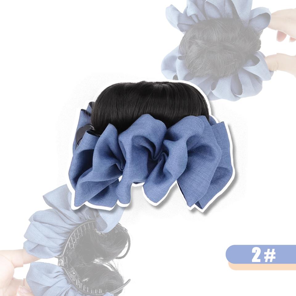 Bun Wig Synthetic Wig Grip Style Straight Doughnut Bun Wig Is Suitable for Novice Ladies and Girls To Wear In Daily Festivals