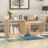 Day and Night - Day and Night Stackable Coffee Tables 2 Units Solid Pine Wood