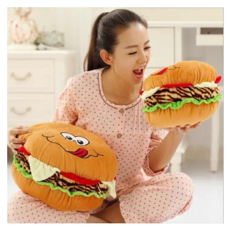 Hamburger Plush Expression Toy Cartoon Stuffed Doll Cushion Gift Decoration