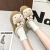 Bow KT Cat Girl Fluffy Slippers Autumn and Winter Fashion Cute Cartoon Thick Bottom Velvet Warm Bag Head Cotton Mop