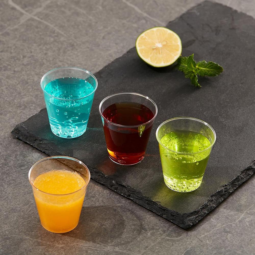 1OZ Plastic Shot Glasses, Disposable Cups, Tasting Cups Party Cups Perfect for Whiskey, Wine Tasting, Food Samples, and Parties