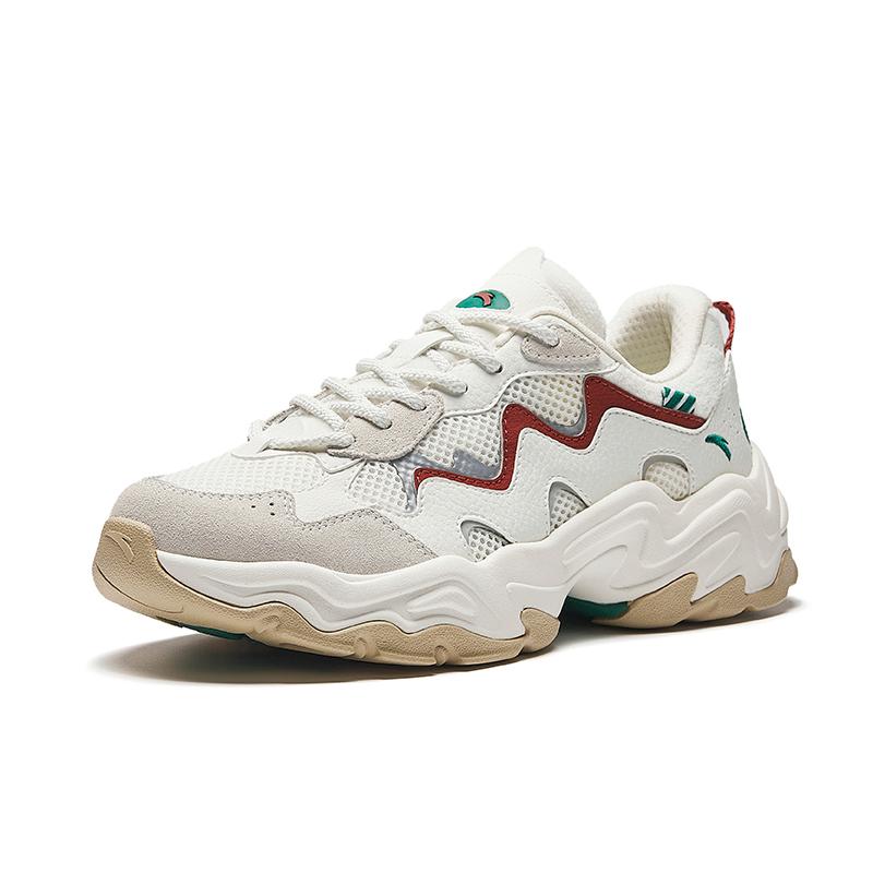 Anta Comfortable Versatile Non-Slip Wear-Resistant Shock Absorbing Low-Top Casual Shoes Women Sneakers White Red Green 922438837-6