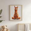 Plakat Medytująca Lama Plakat Medytująca Lama, 50X70 Cm, Rama Aluminiowa Złota, Papier Matowy 230 Gsm